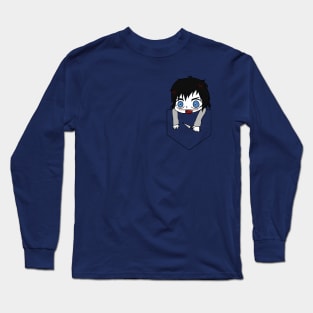 Pocket Jeff the killer Creepypasta Chibi Long Sleeve T-Shirt